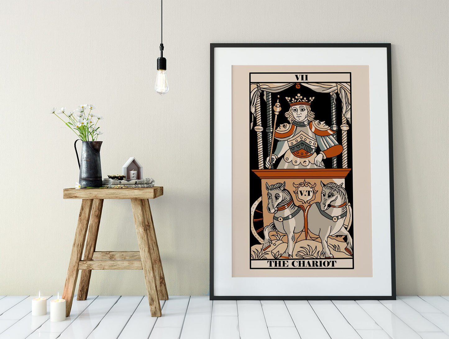 The Chariot- Tarot de Marseille Card Print - The Chariot Card Poster, No Frame