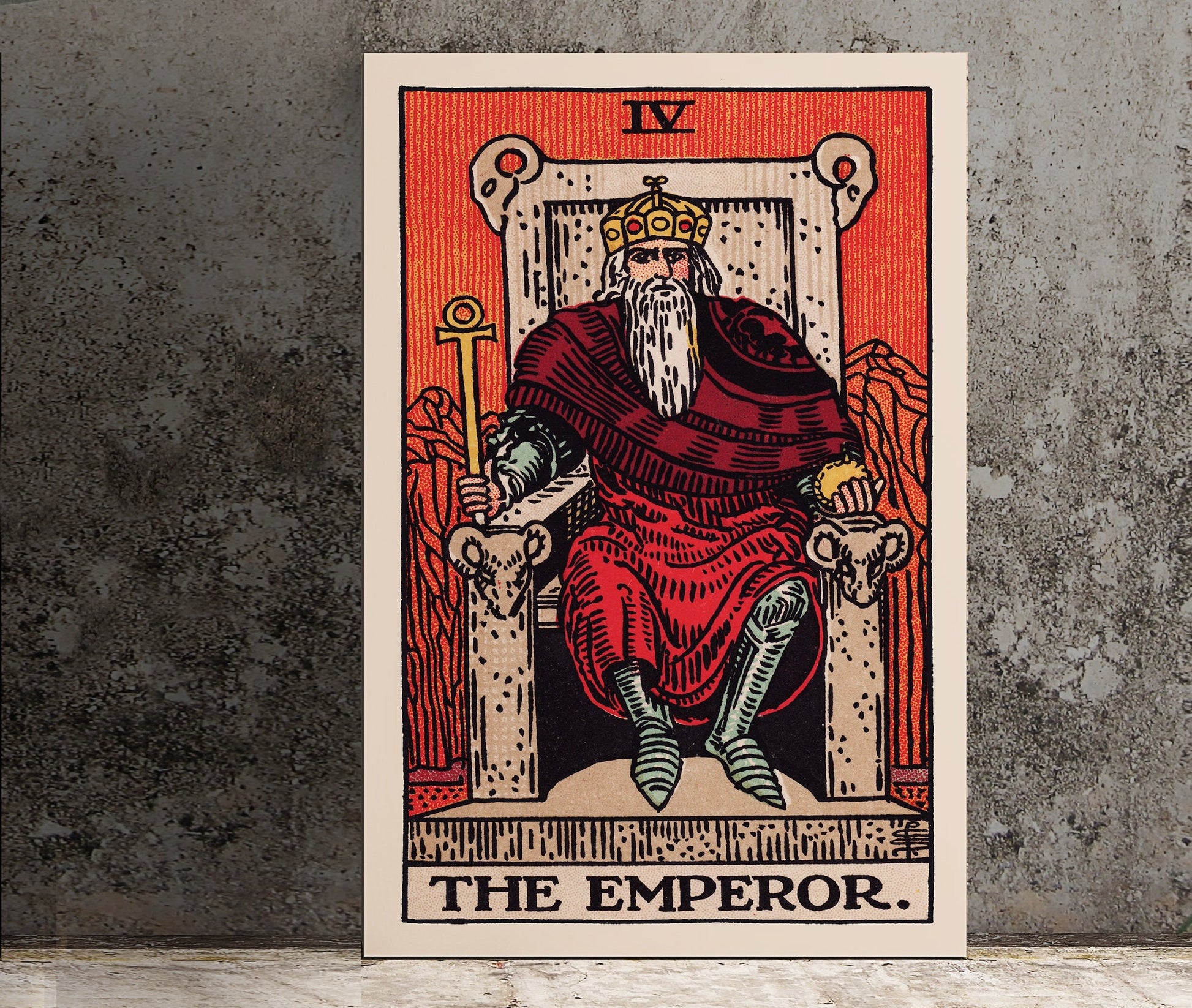 The Emperor- Tarot Card Print - The Emperor Card Poster, No Frame