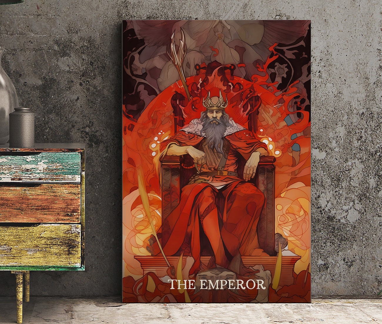 The Emperor- Tarot Card Print - The Emperor Card Poster, No Frame
