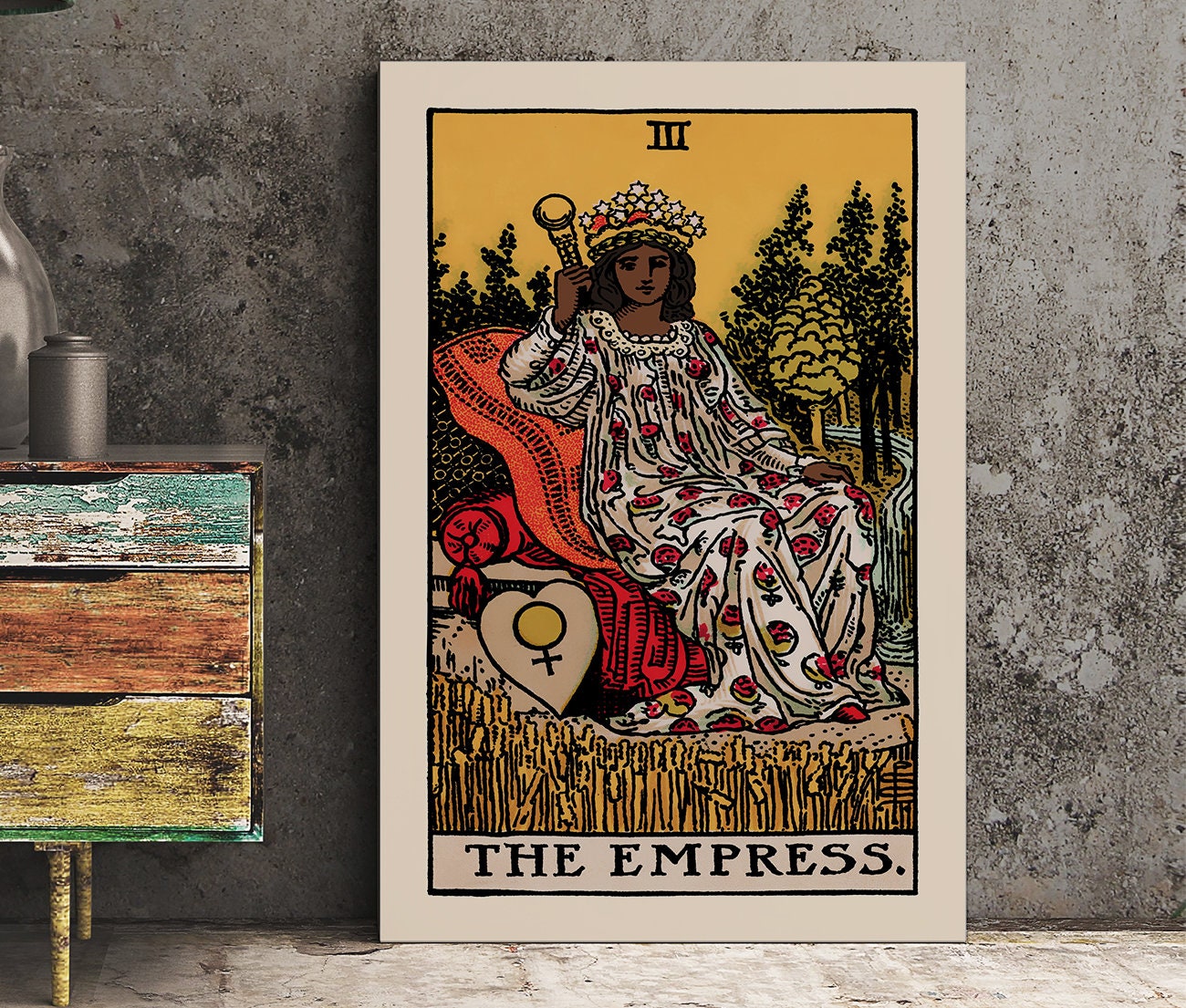 The Empress - Tarot Card Print - The Empress Black Woman Card Poster, No Frame