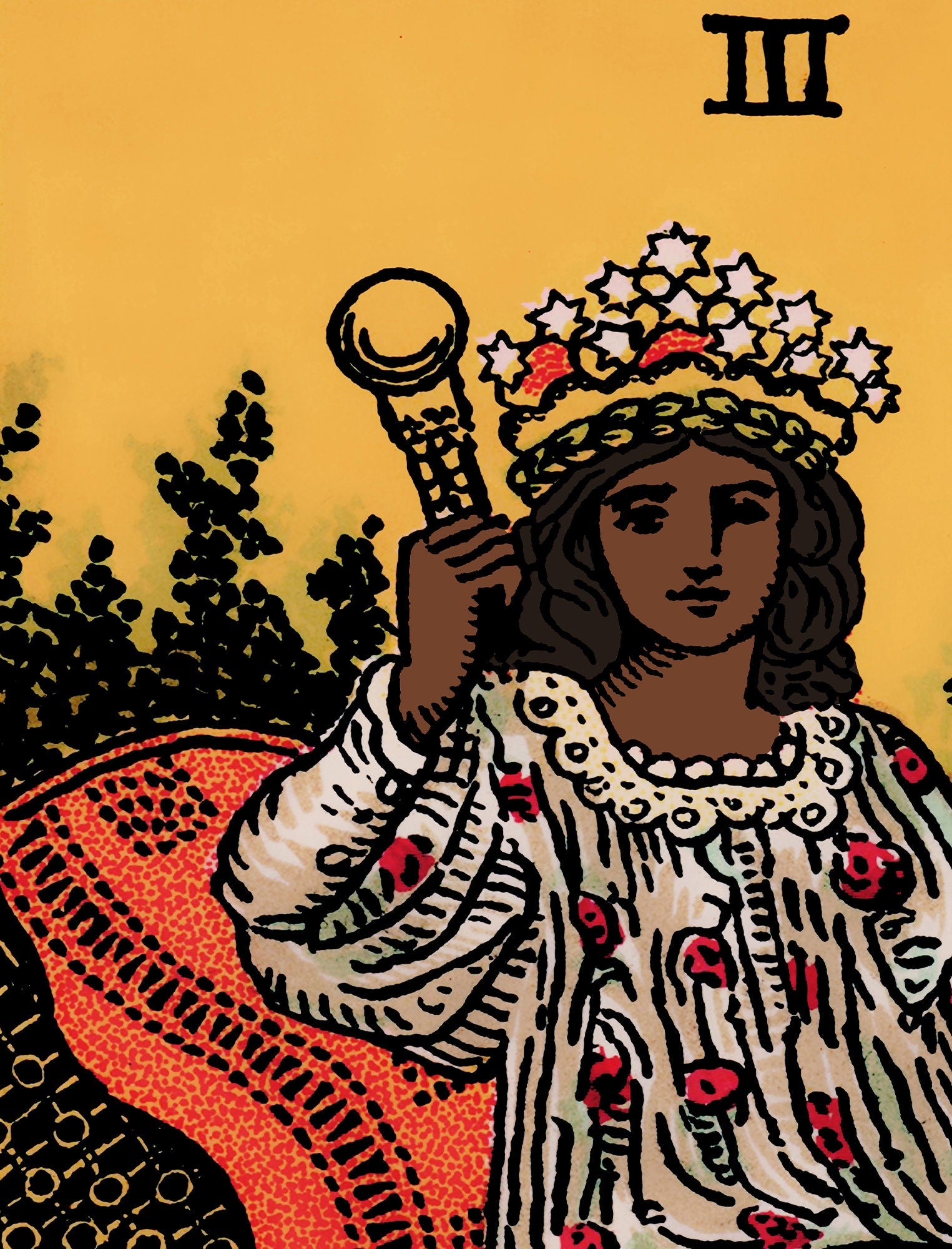 The Empress - Tarot Card Print - The Empress Black Woman Card Poster, No Frame