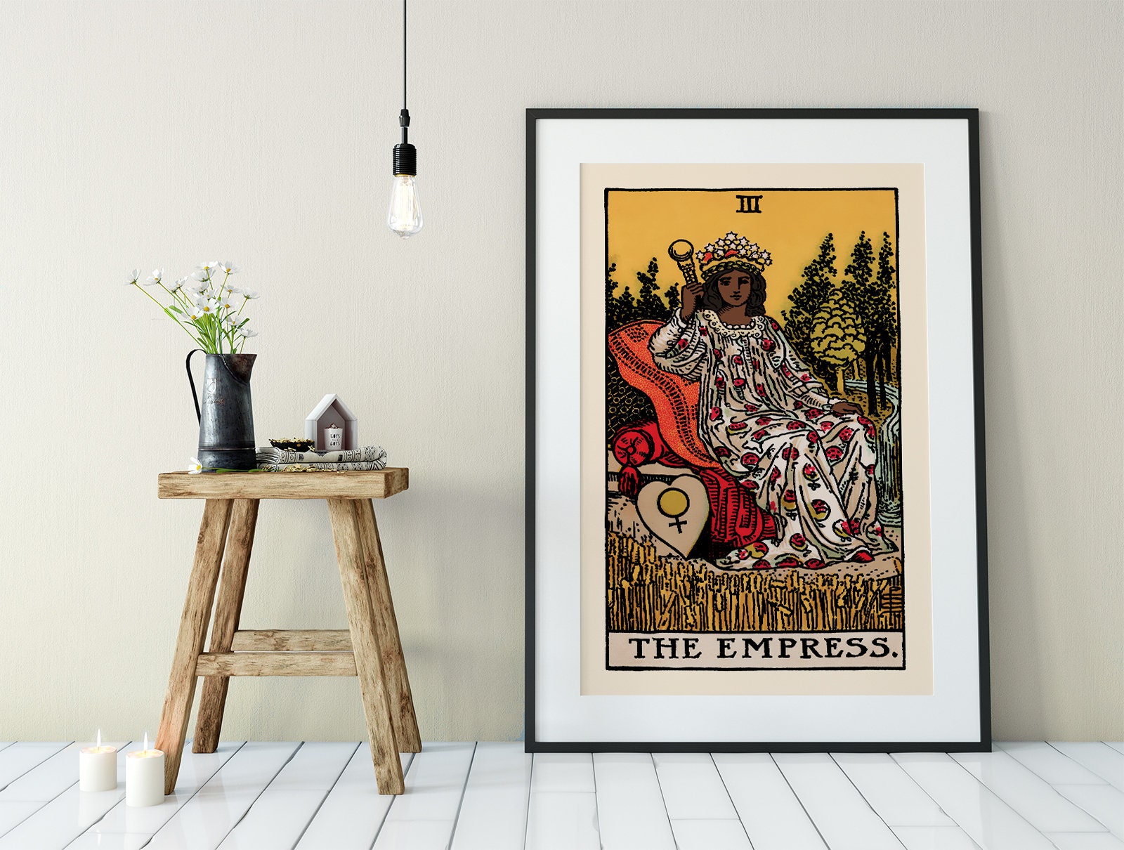 The Empress - Tarot Card Print - The Empress Black Woman Card Poster, No Frame