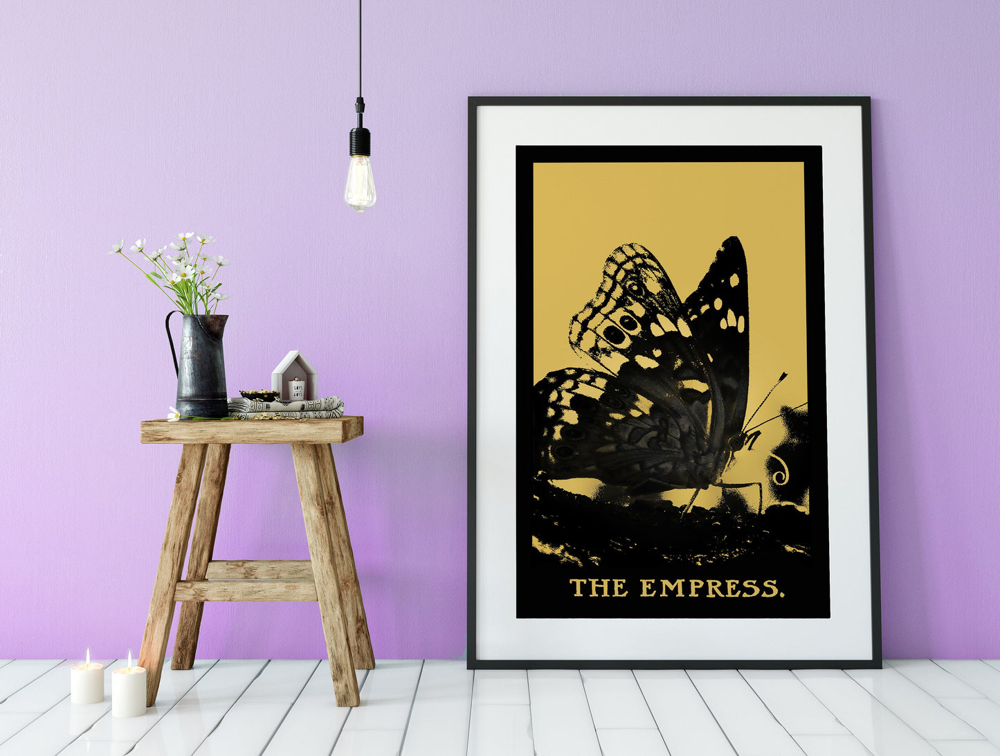 The Empress - Tarot Card Print - The Empress Butterfly Card Poster, No Frame