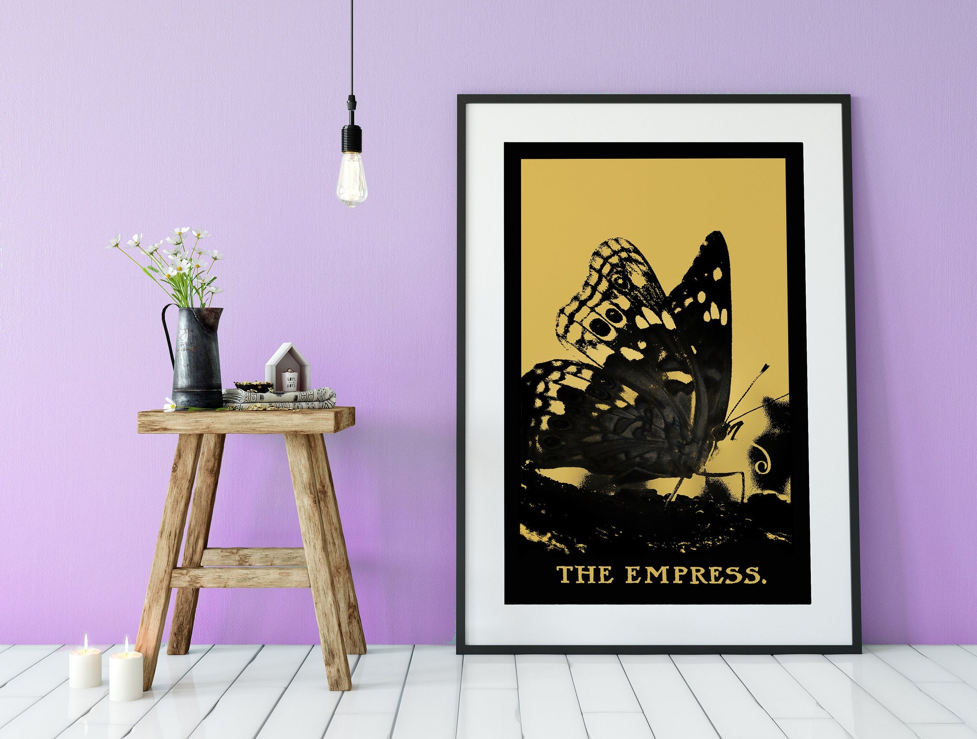 The Empress - Tarot Card Print - The Empress Butterfly Card Poster, No Frame