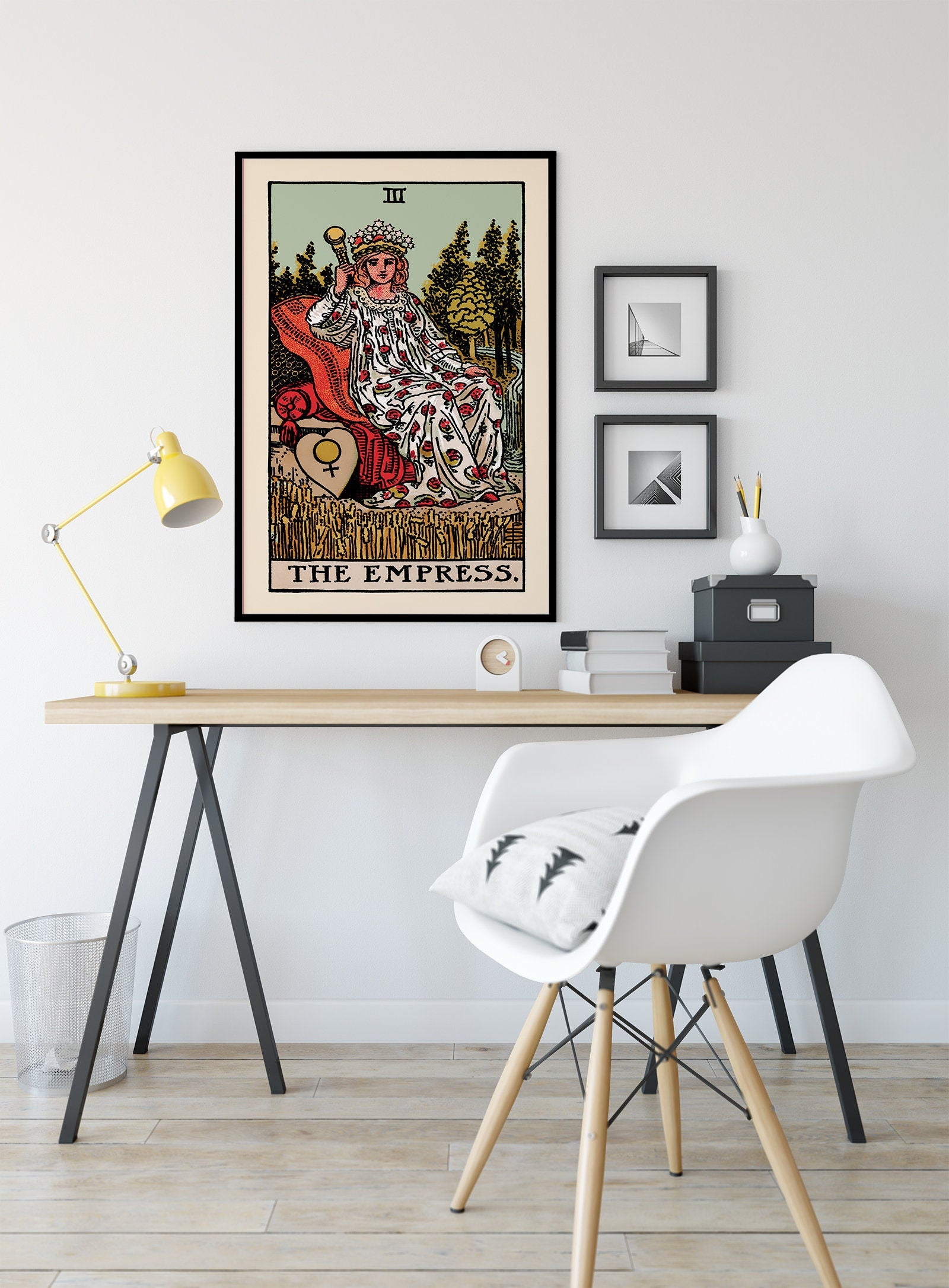 The Empress - Tarot Card Print - The Empress Card With Blue Sky Poster, No Frame