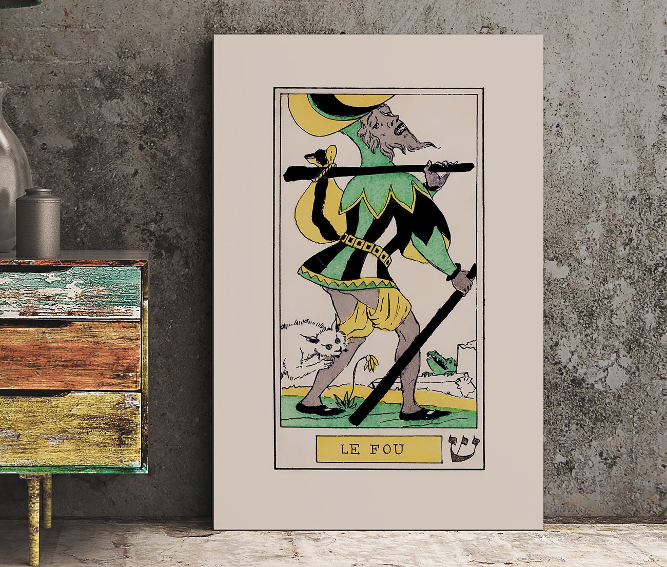 The Fool- French Tarot Card Print - The Fool Card Tarot Poster an Oswald Wirth Print, No Frame