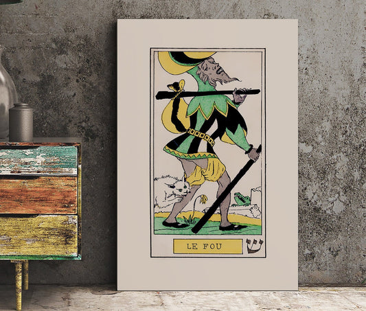 The Fool- French Tarot Card Print - The Fool Card Tarot Poster an Oswald Wirth Print, No Frame