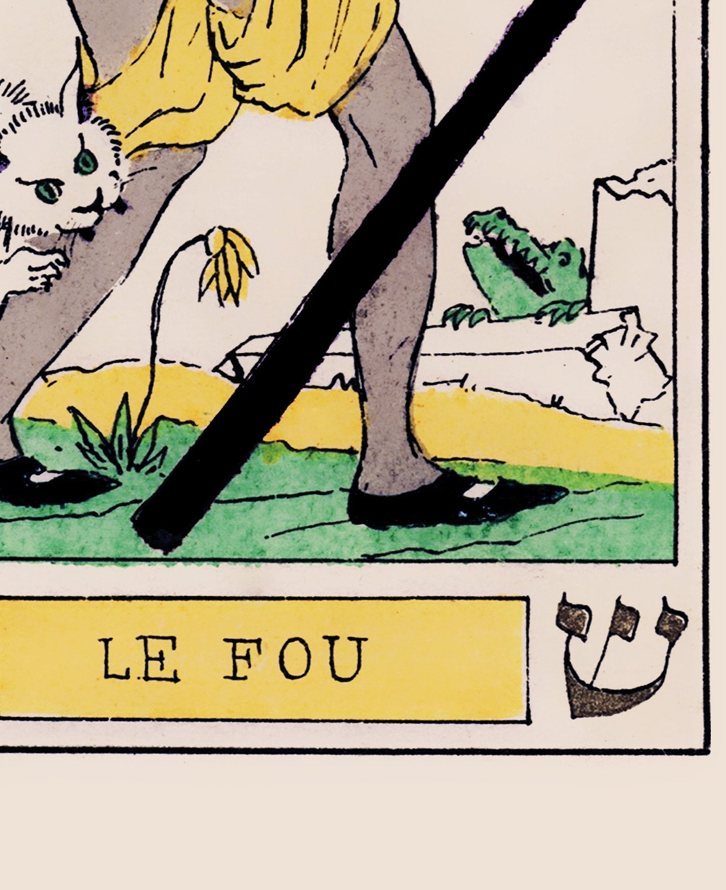 The Fool- French Tarot Card Print - The Fool Card Tarot Poster an Oswald Wirth Print, No Frame