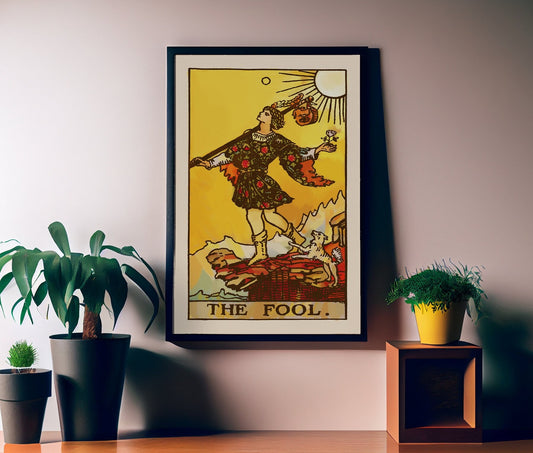 The Fool - Painted Tarot Card Print - The Fool Card Painted Poster, No Frame