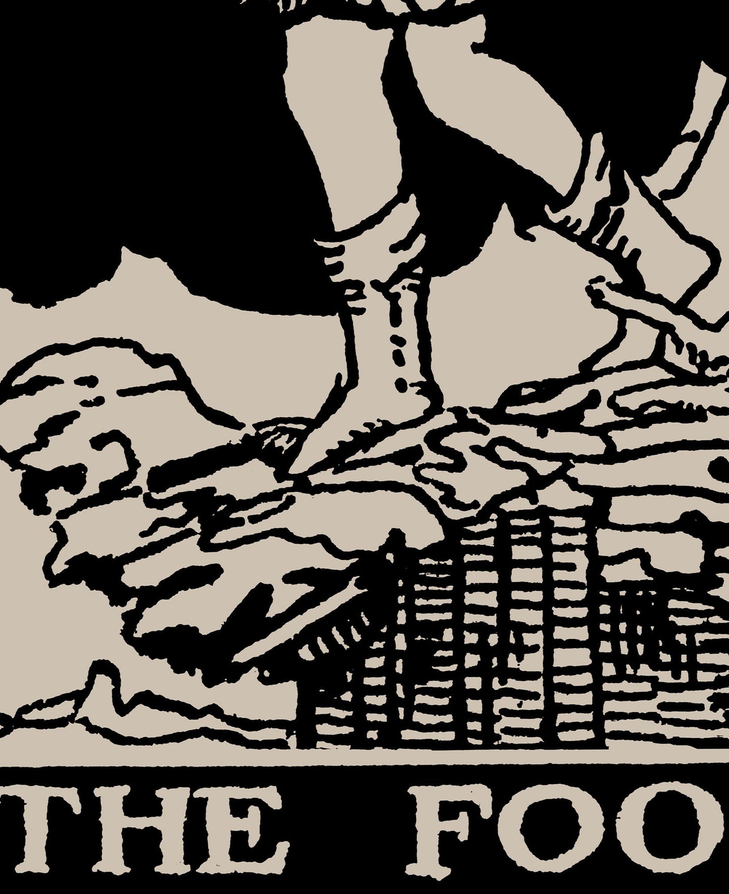 The Fool - Tarot Card Print - The Fool Black Card Poster, No Frame