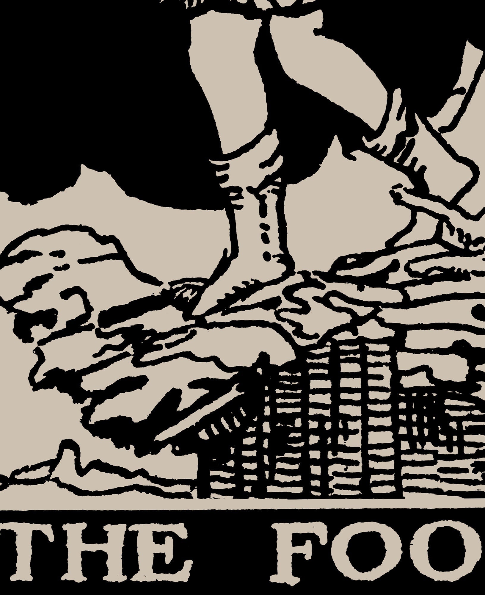 The Fool - Tarot Card Print - The Fool Black Card Poster, No Frame