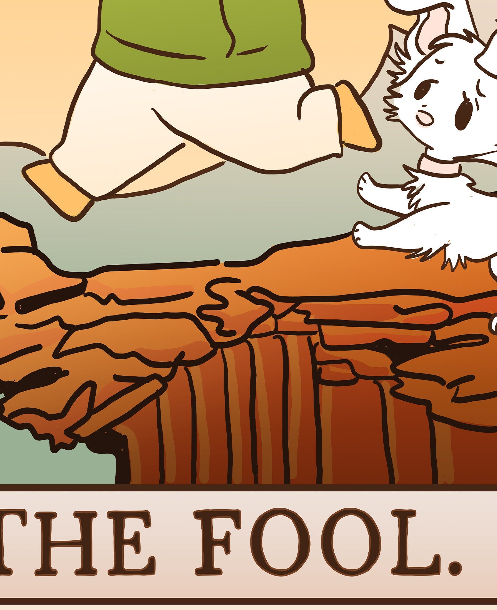 The Fool - Tarot Card Print - The Fool Card Chibi Anime Kawai Poster, No Frame