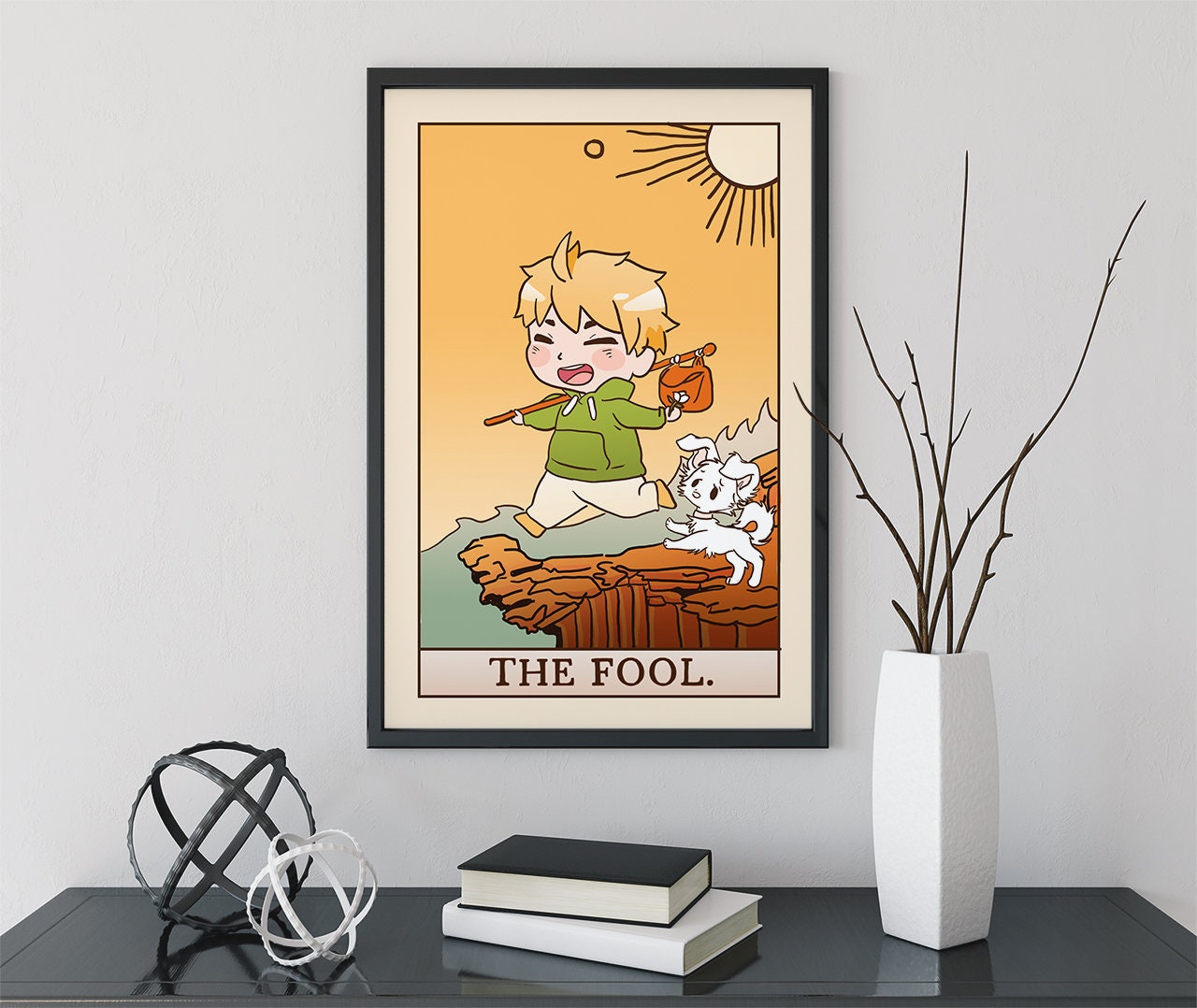 The Fool - Tarot Card Print - The Fool Card Chibi Anime Kawai Poster, No Frame