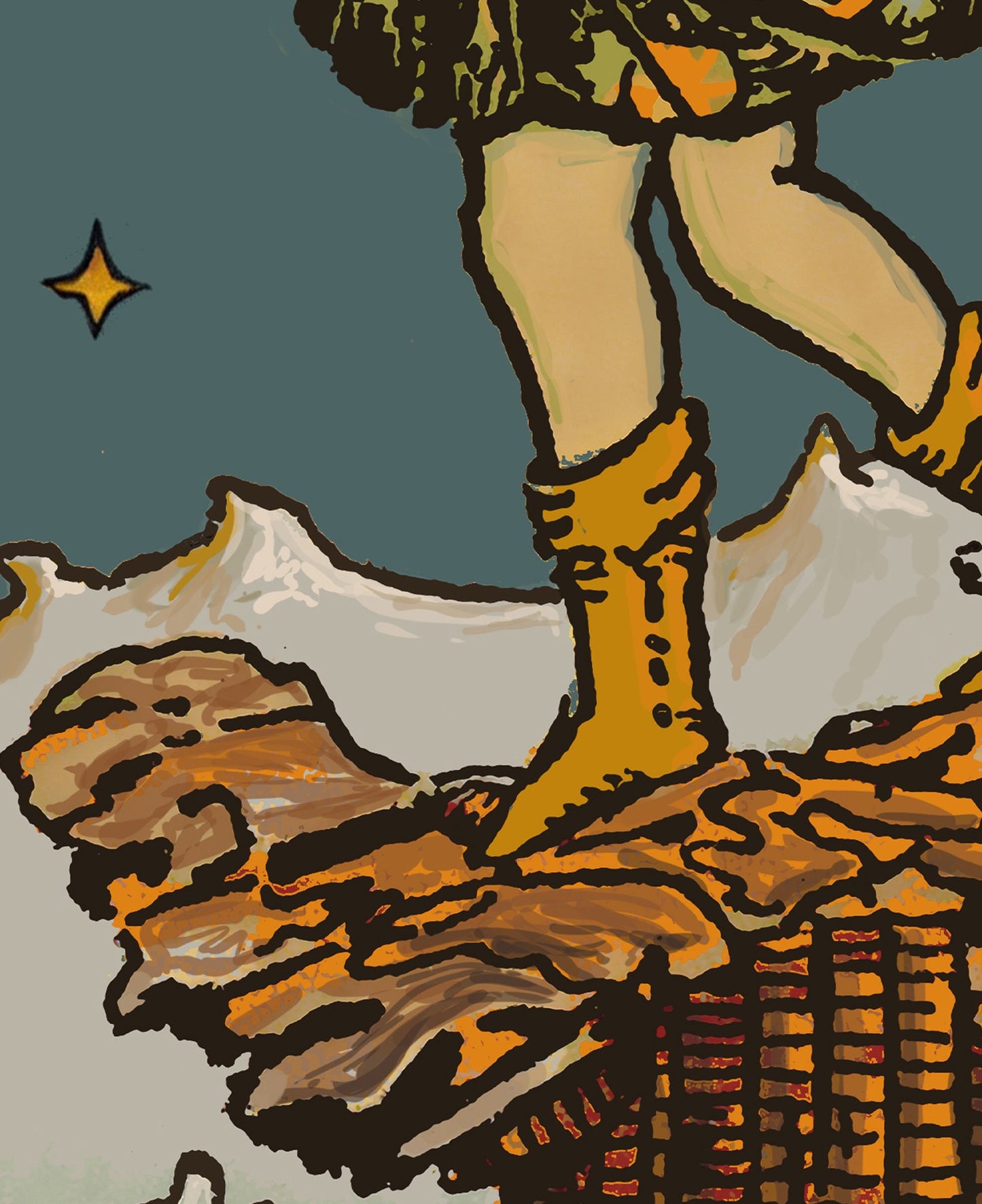 The Fool - Tarot Card Print - The Fool Card Poster Unique Colors, No Frame