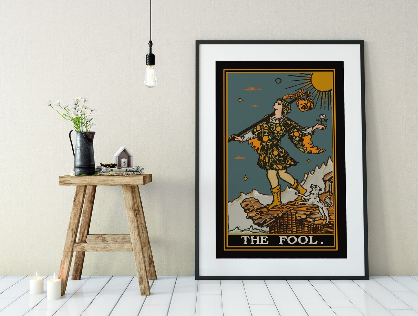 The Fool - Tarot Card Print - The Fool Card Poster Unique Colors, No Frame