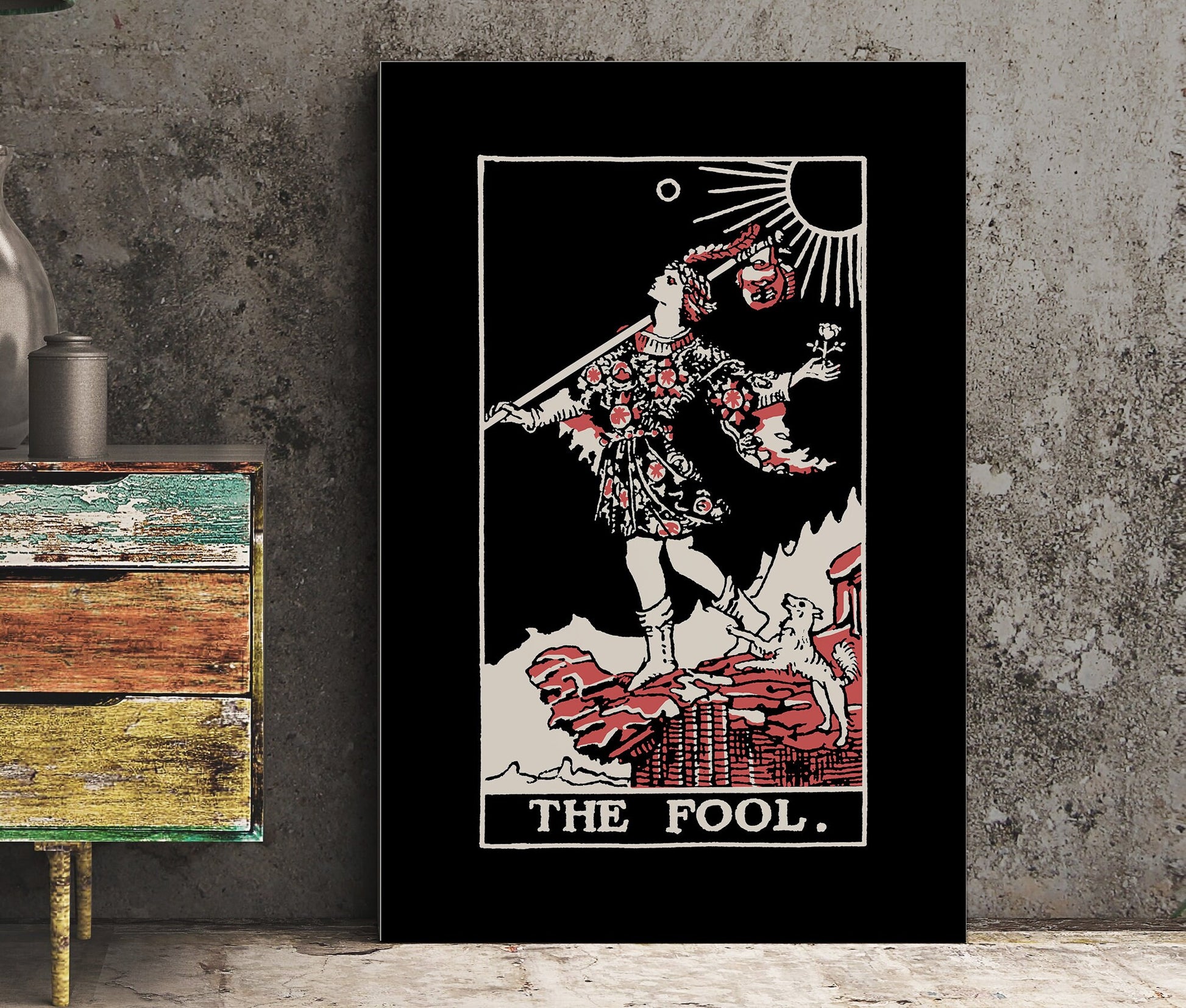 The Fool - Tarot Card Three Color Print - The Fool Card 3 Color Poster, No Frame