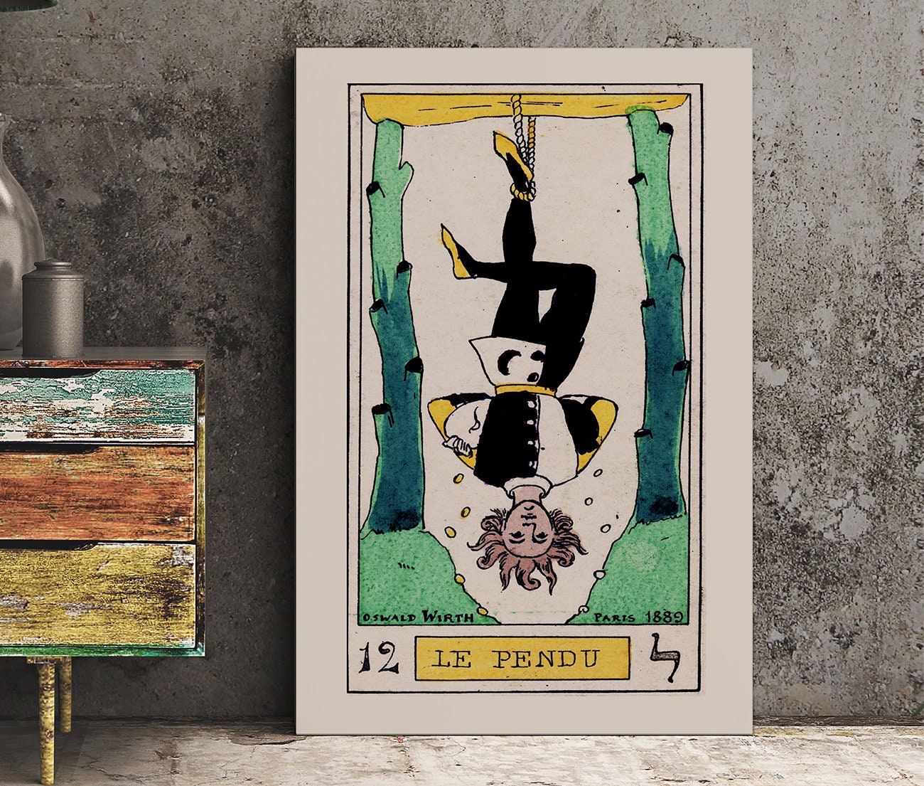 The Hanged Man- Tarot Card Print - The Hanged Man Card Tarot Poster an Oswald Wirth Print, No Frame