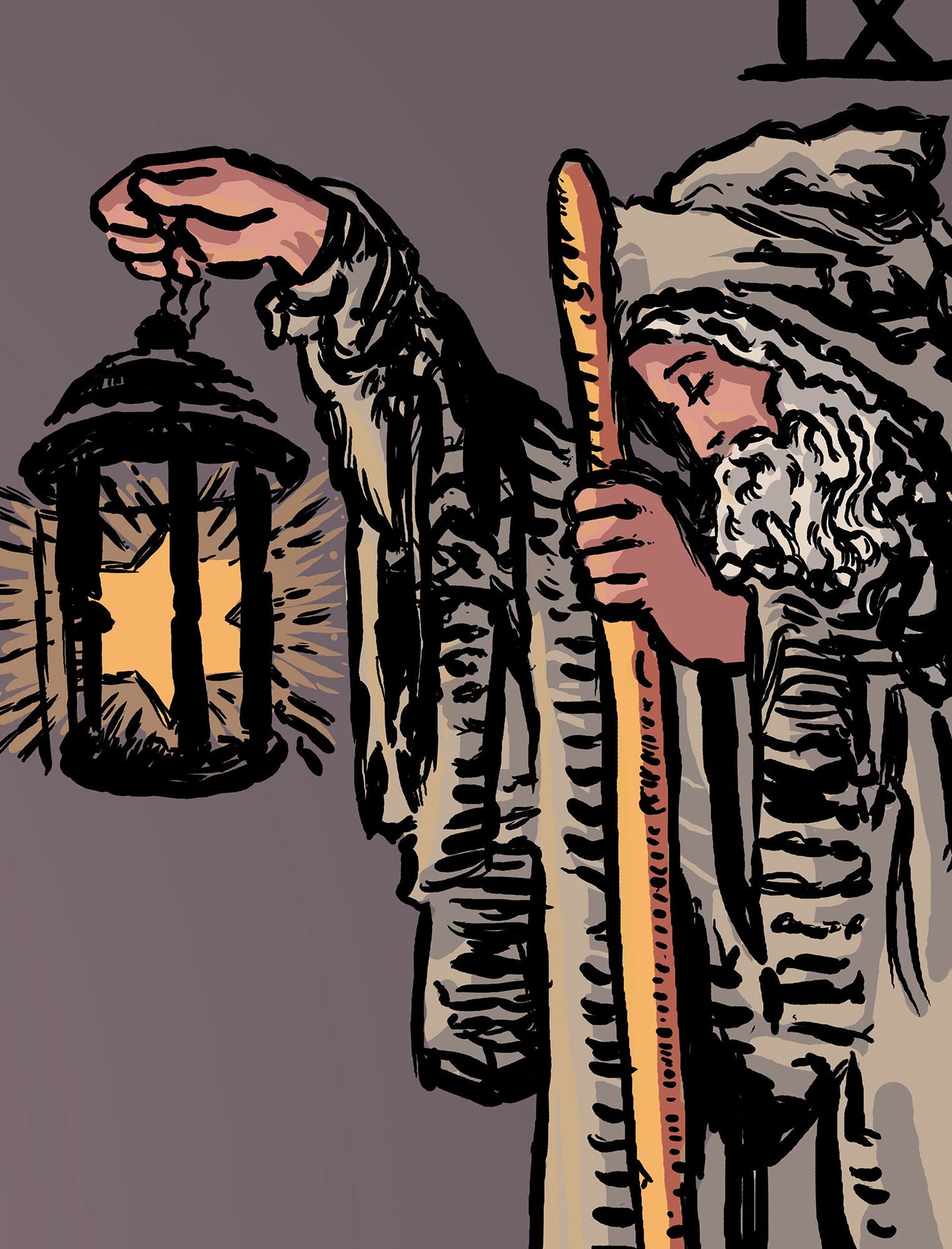 The Hermit - Harvest Tarot Card Print - The Hermit Card Poster By Printagrams, No Frame - Perfect For A Dorm Room