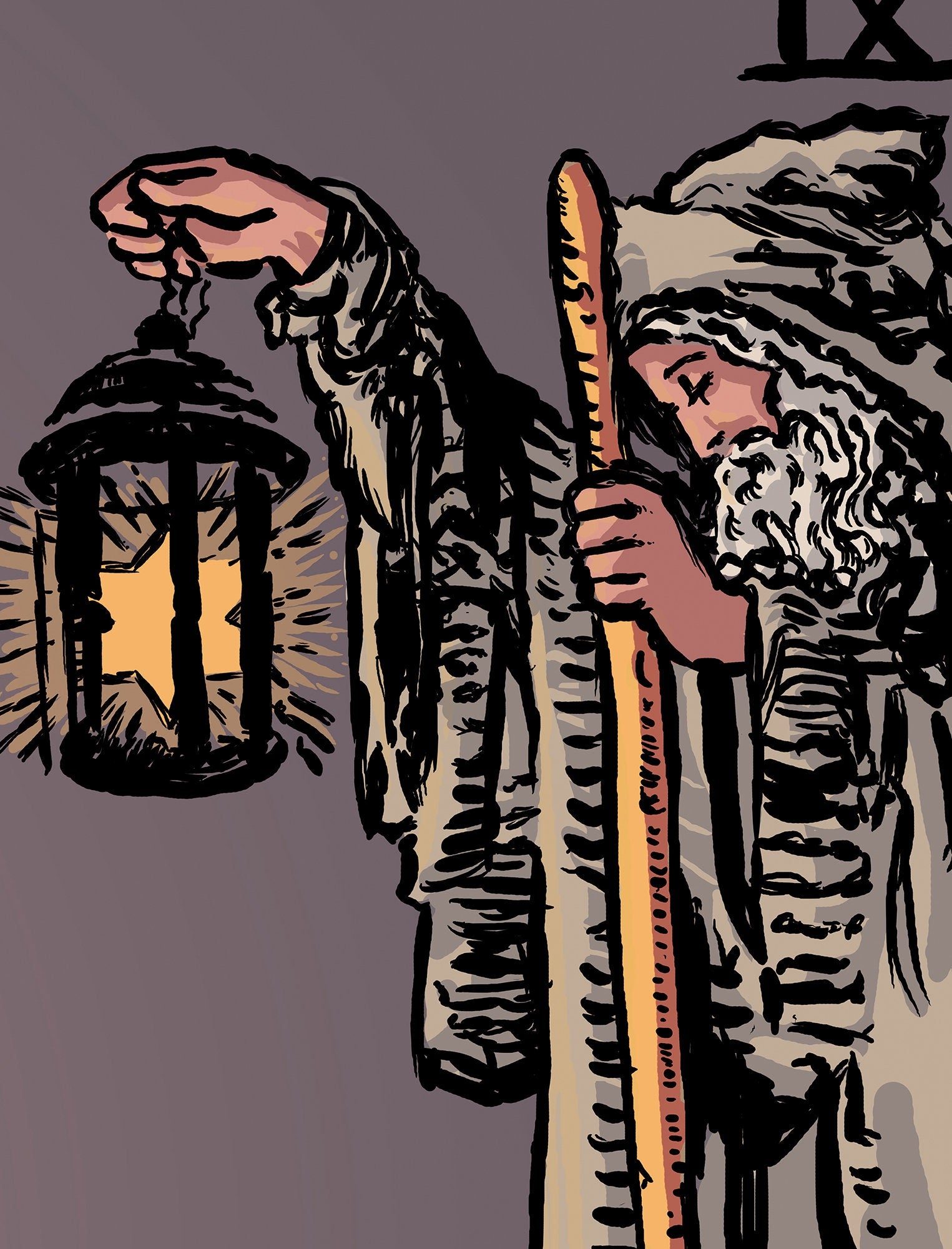 The Hermit - Harvest Tarot Card Print - The Hermit Card Poster By Printagrams, No Frame - Perfect For A Dorm Room