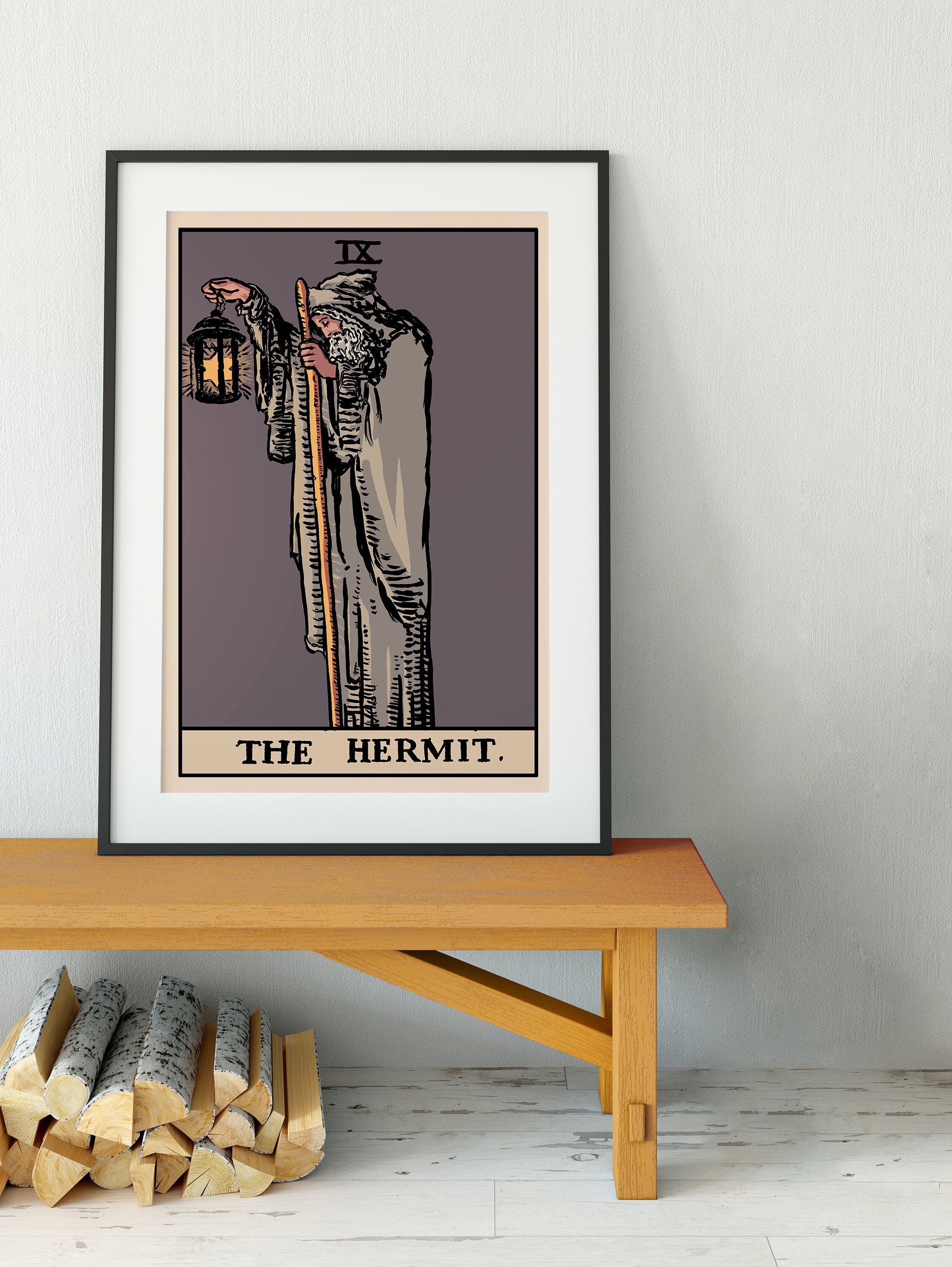 The Hermit - Harvest Tarot Card Print - The Hermit Card Poster By Printagrams, No Frame - Perfect For A Dorm Room