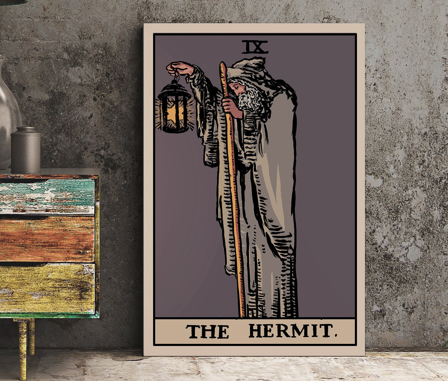 The Hermit - Harvest Tarot Card Print - The Hermit Card Poster By Printagrams, No Frame - Perfect For A Dorm Room