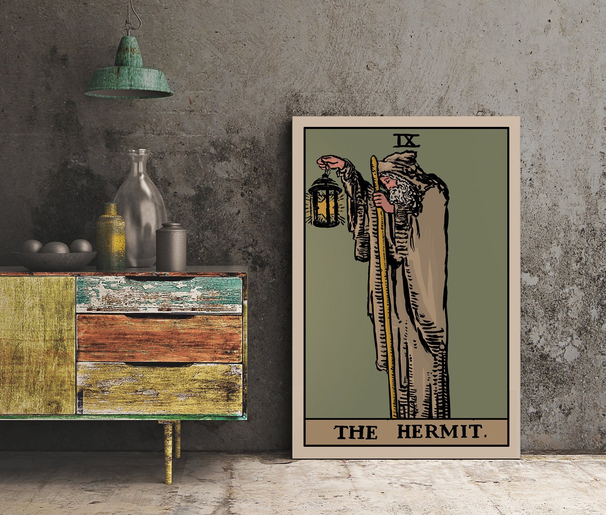 The Hermit - Tarot Card Print - The Hermit Card Poster By Printagrams, No Frame - Perfect For A Dorm Room