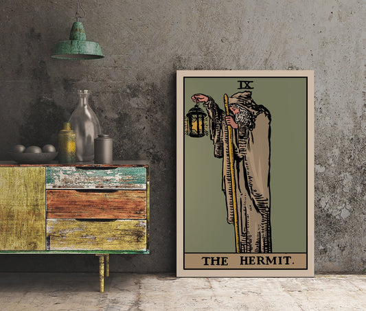 The Hermit - Tarot Card Print - The Hermit Card Poster By Printagrams, No Frame - Perfect For A Dorm Room