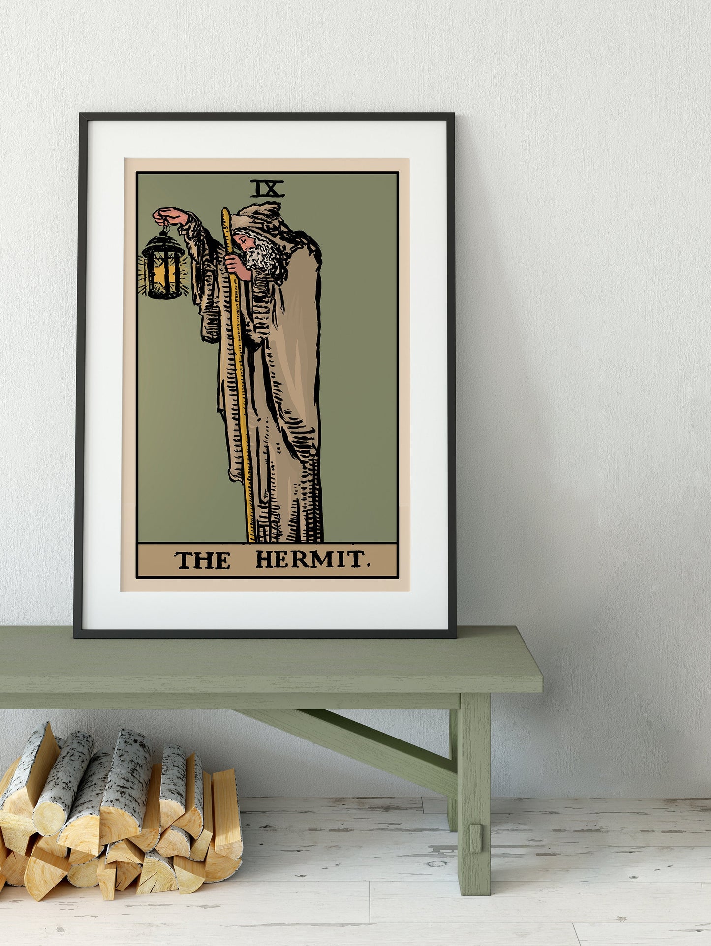 The Hermit - Tarot Card Print - The Hermit Card Poster By Printagrams, No Frame - Perfect For A Dorm Room