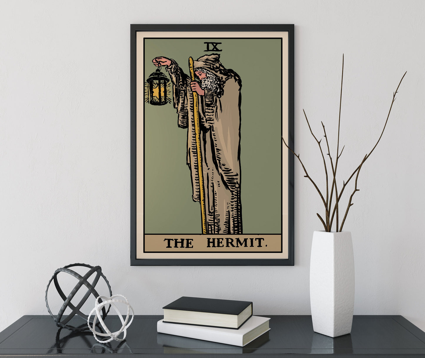 The Hermit - Tarot Card Print - The Hermit Card Poster By Printagrams, No Frame - Perfect For A Dorm Room