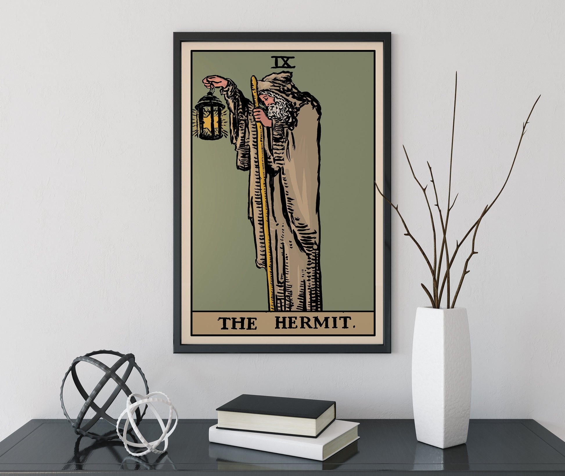 The Hermit - Tarot Card Print - The Hermit Card Poster By Printagrams, No Frame - Perfect For A Dorm Room
