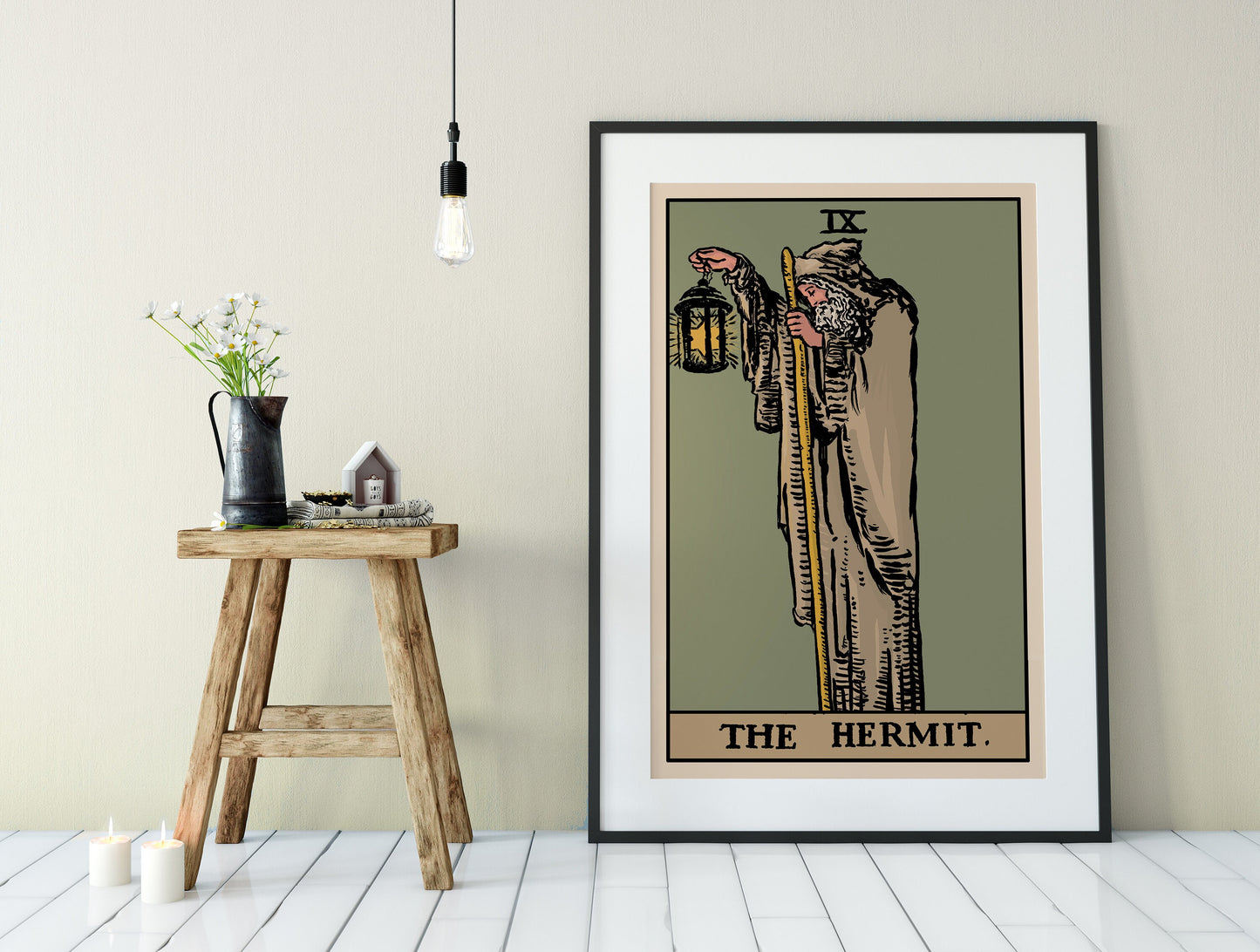 The Hermit - Tarot Card Print - The Hermit Card Poster By Printagrams, No Frame - Perfect For A Dorm Room