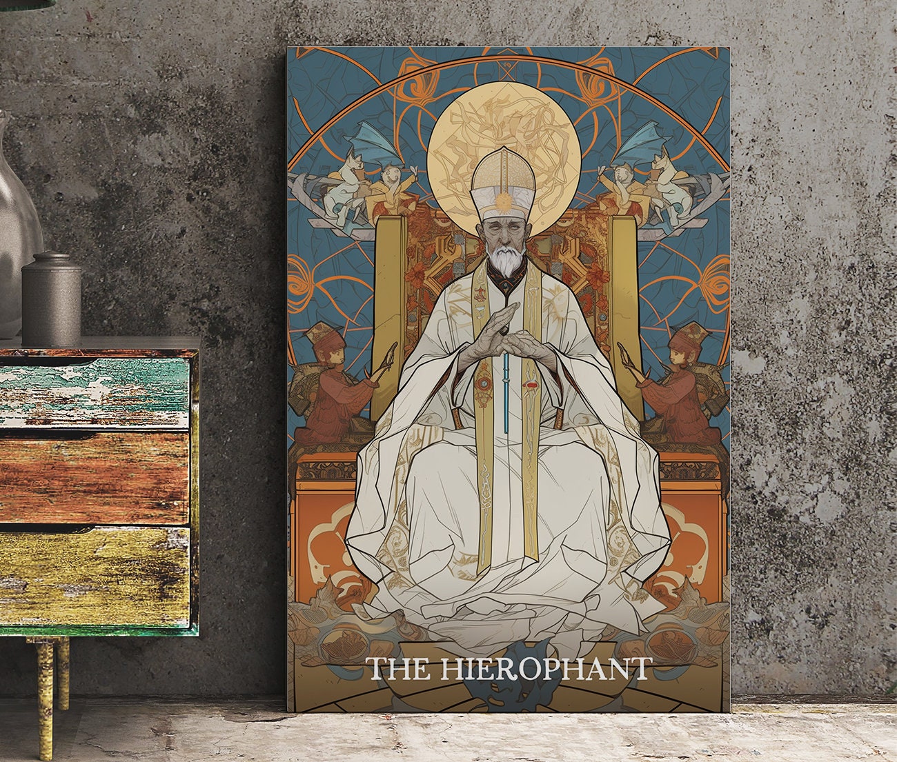 The Hierophant- Tarot Card Print - The Hierophant Card Poster, No Frame