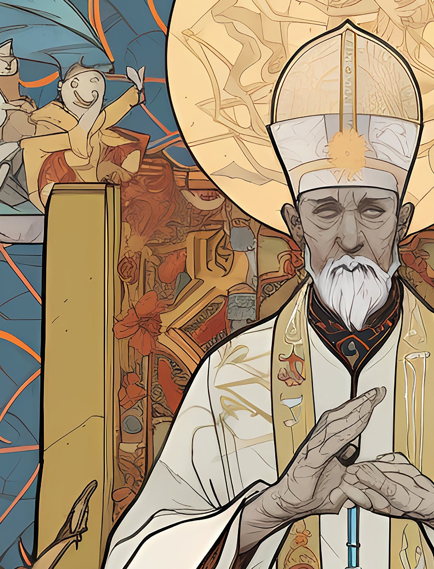 The Hierophant- Tarot Card Print - The Hierophant Card Poster, No Frame