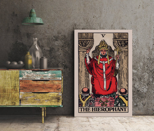 The Hierophant- Tarot Card Print - The Hierophant Card Poster, No Frame