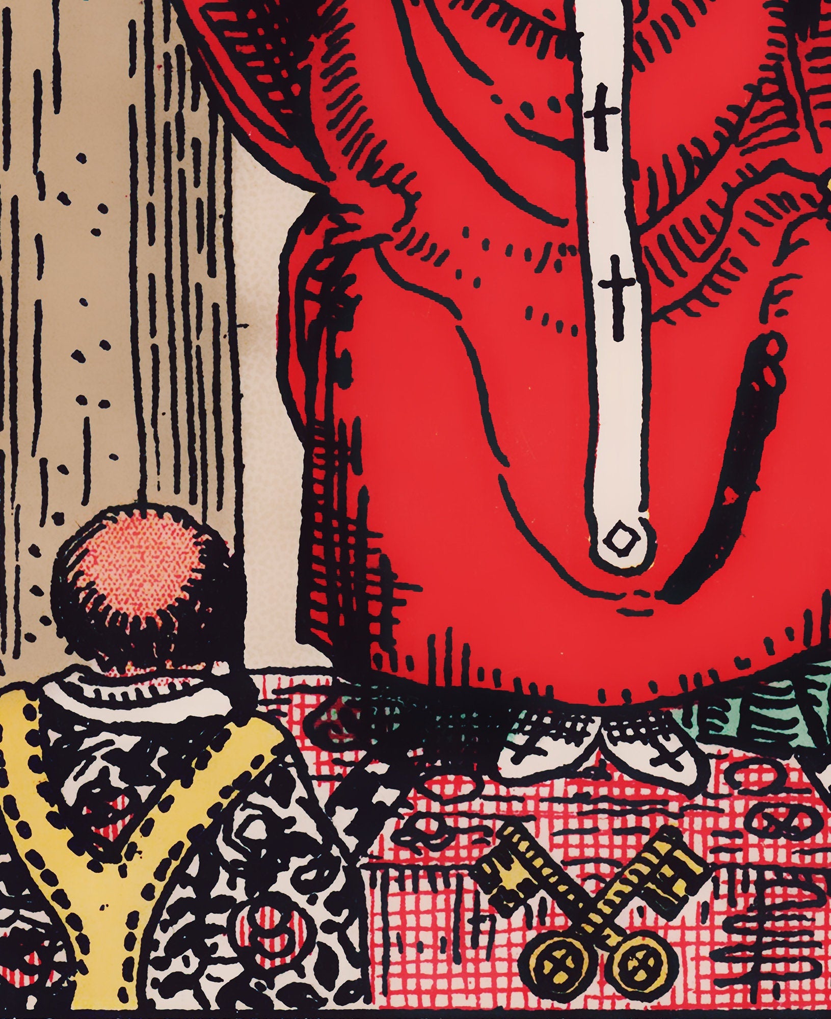 The Hierophant- Tarot Card Print - The Hierophant Card Poster, No Frame