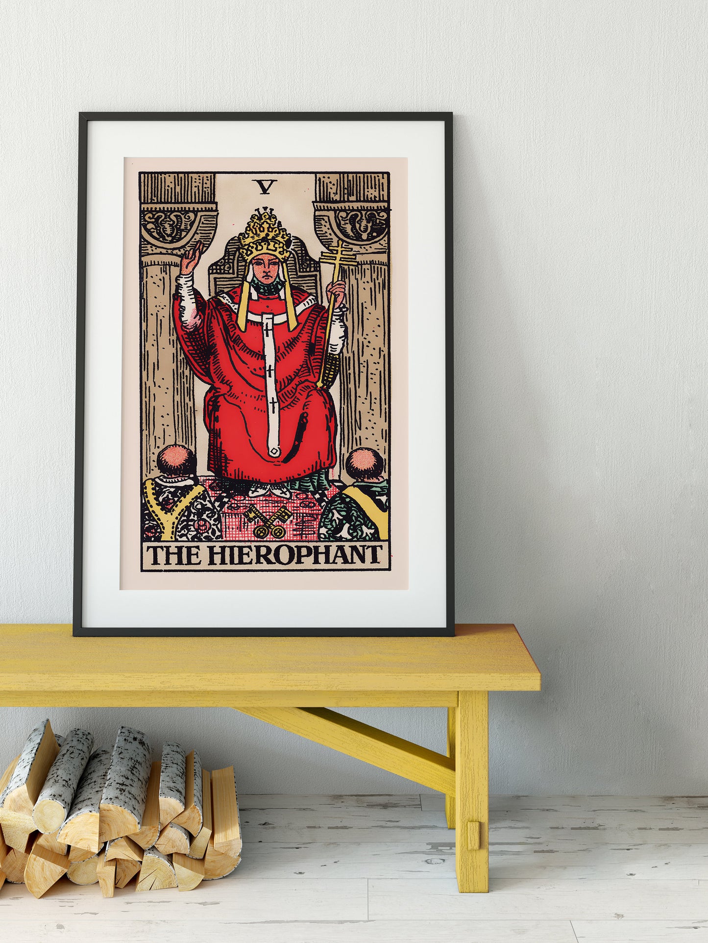 The Hierophant- Tarot Card Print - The Hierophant Card Poster, No Frame