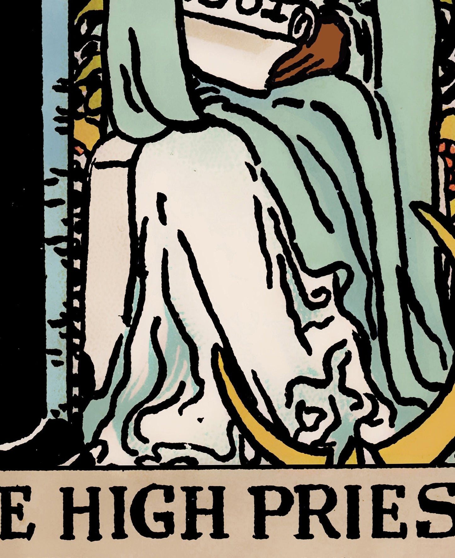 The High Priestess - Tarot Card Print - The High Priestess Black Woman Card Poster, No Frame