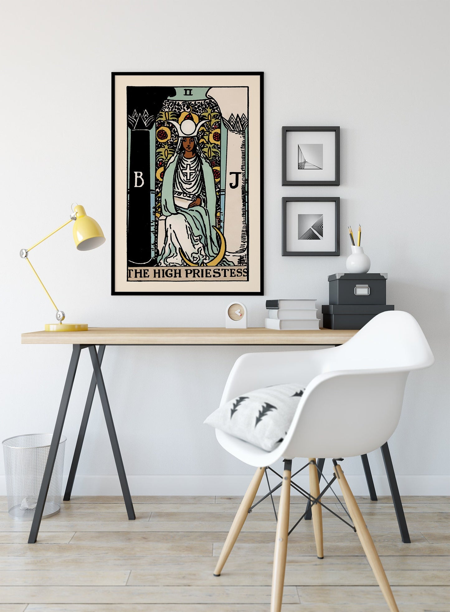 The High Priestess - Tarot Card Print - The High Priestess Black Woman Card Poster, No Frame