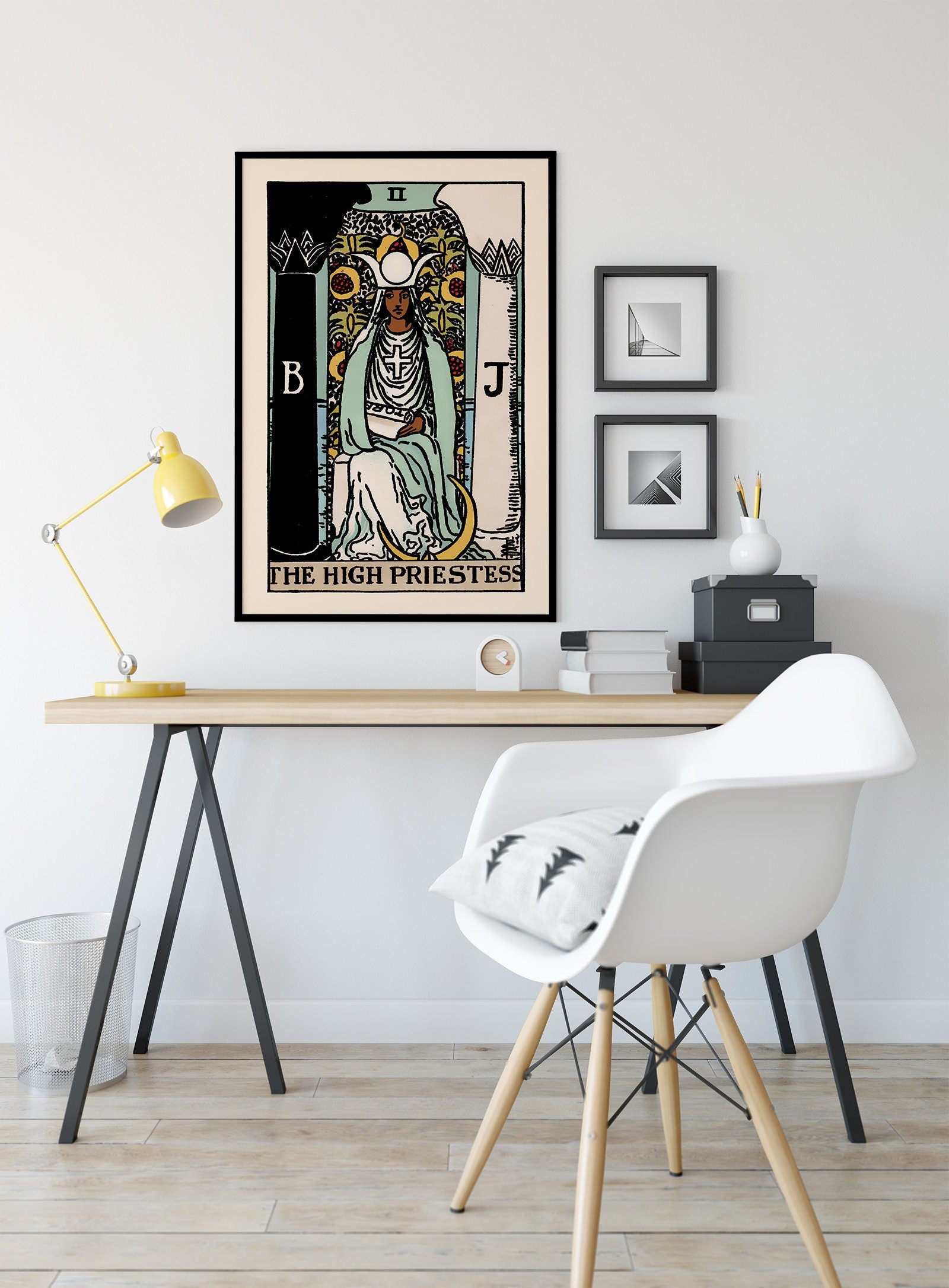 The High Priestess - Tarot Card Print - The High Priestess Black Woman Card Poster, No Frame