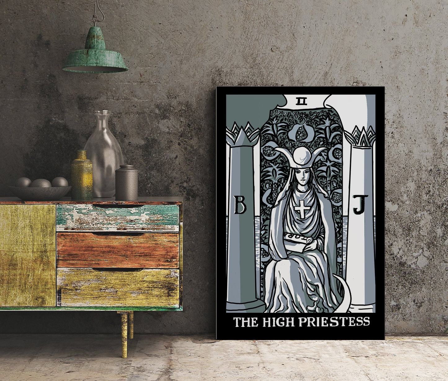 The High Priestess - Tarot Card Print - Poster by Printagrams, No Frame