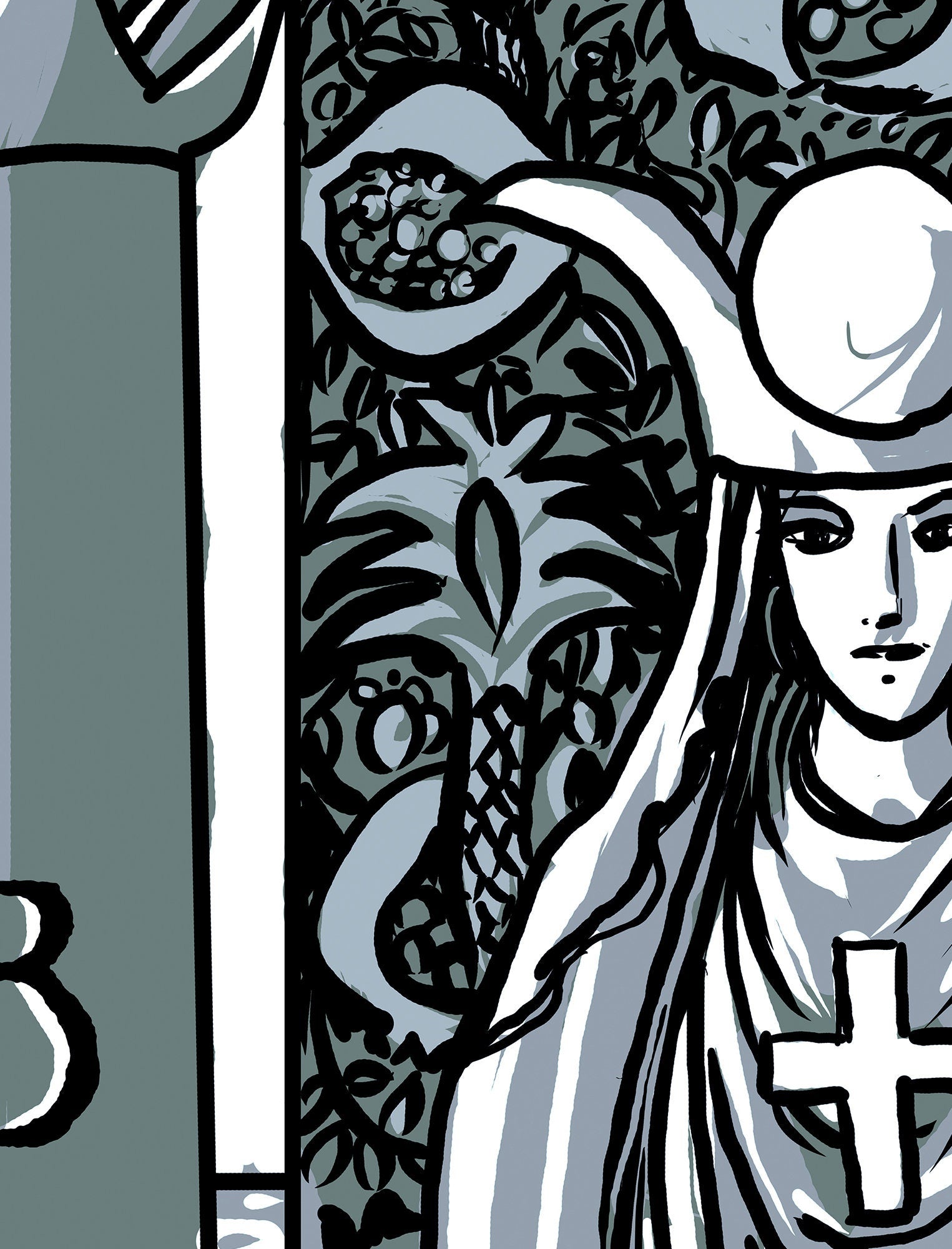 The High Priestess - Tarot Card Print - Poster by Printagrams, No Frame