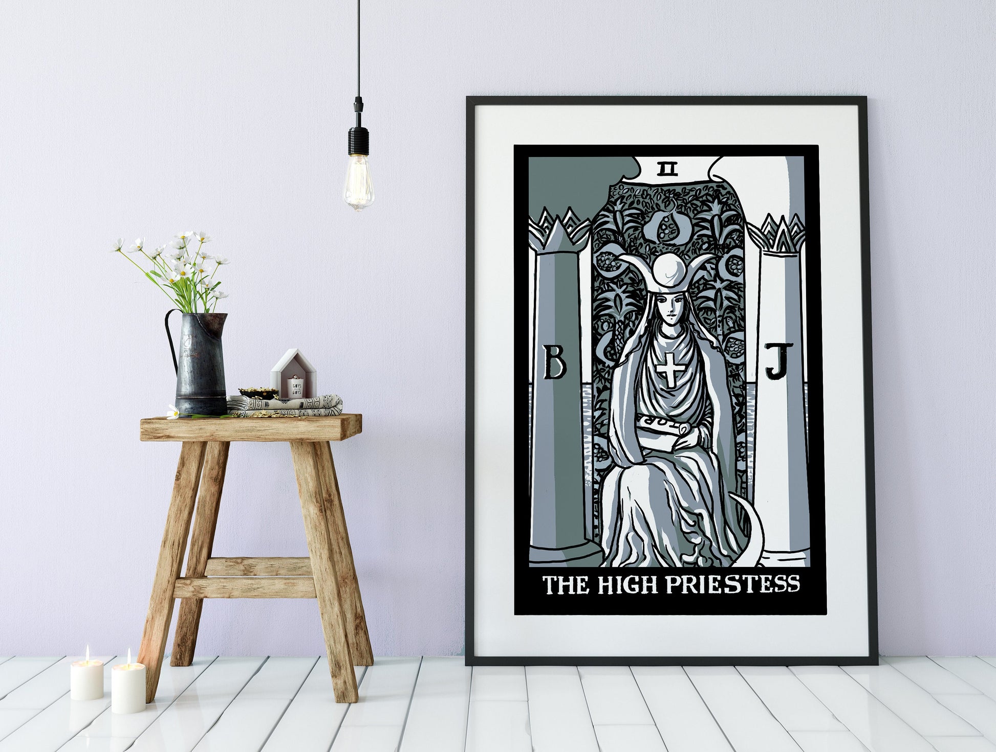 The High Priestess - Tarot Card Print - Poster by Printagrams, No Frame