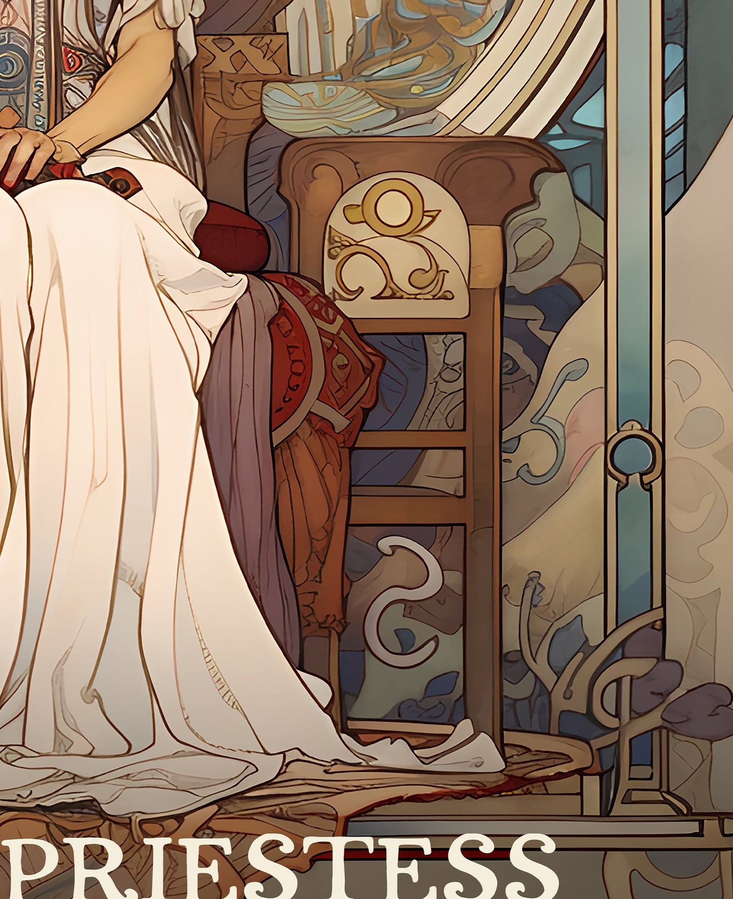 The High Priestess - Tarot Card Print - The High Priestess Card Poster, No Frame