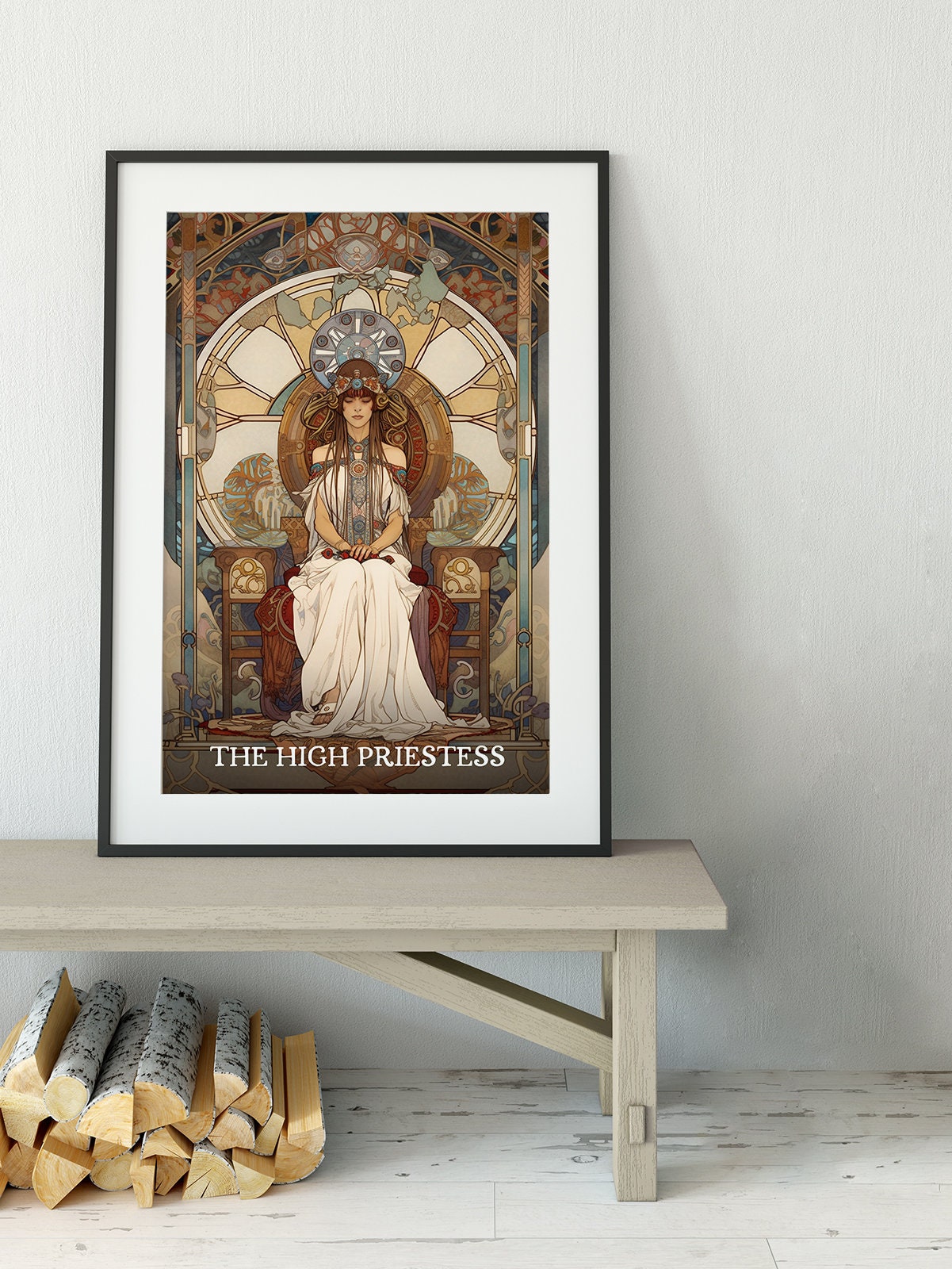 The High Priestess - Tarot Card Print - The High Priestess Card Poster, No Frame
