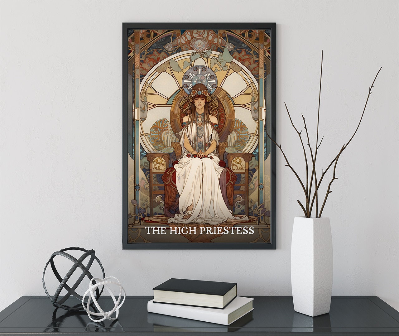The High Priestess - Tarot Card Print - The High Priestess Card Poster, No Frame