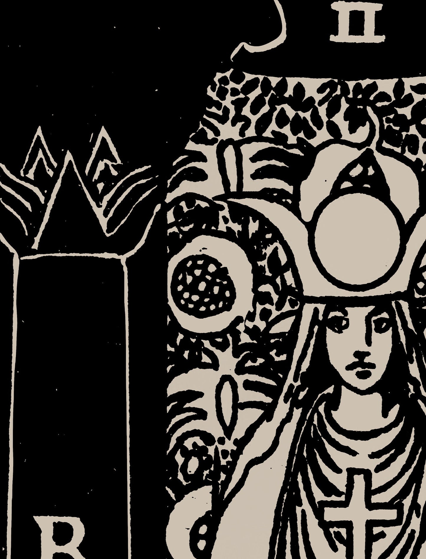 The High Priestess - Tarot Card Print - The High Priestess Card Poster, No Frame