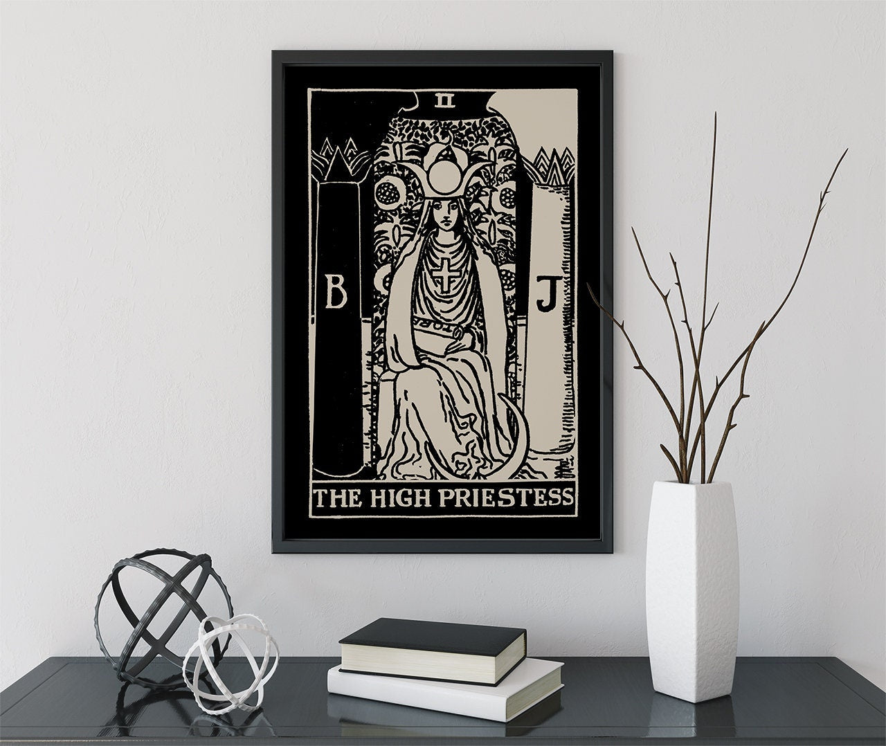The High Priestess - Tarot Card Print - The High Priestess Card Poster, No Frame