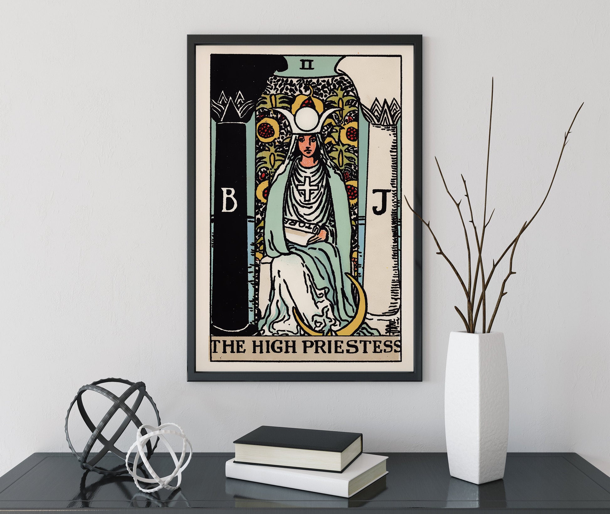 The High Priestess - Tarot Card Print - The High Priestess Card Poster, No Frame