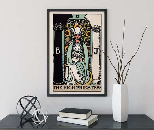 The High Priestess - Tarot Card Print - The High Priestess Card Poster, No Frame