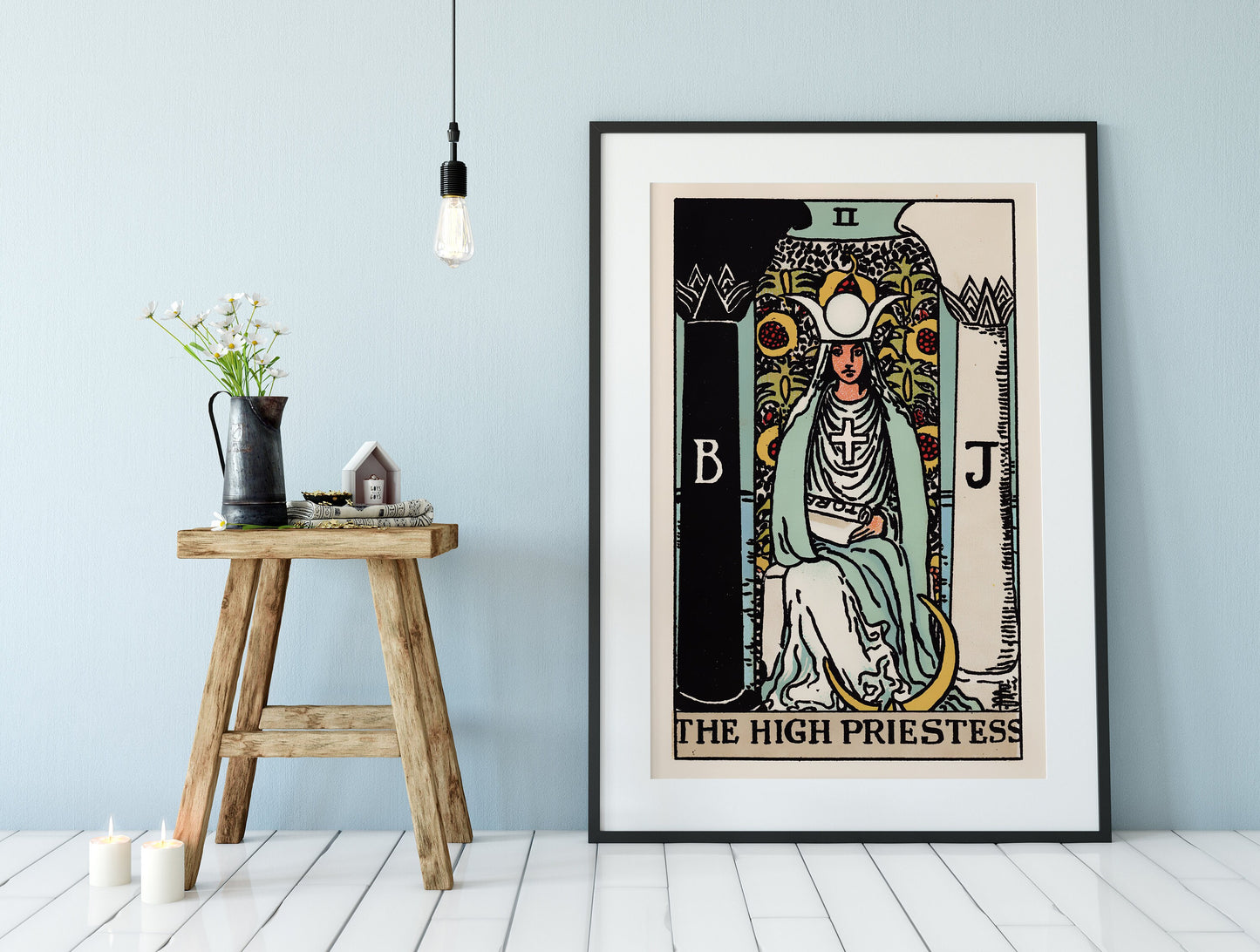 The High Priestess - Tarot Card Print - The High Priestess Card Poster, No Frame